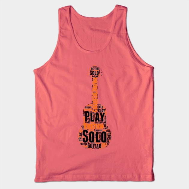 Classical Guitar Typography Art Tank Top by Abeer Ahmad